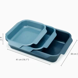 Oven Non-stick 3-piece Blue Roasting Tray Set - Image 3