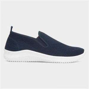 Mens Navy Slip On Canvas Shoe - Image 3
