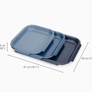Bake Non-Stick 3-piece Blue Baking Tray Set - Image 3